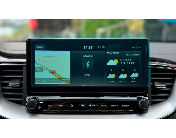 Захисне скло Pixsel на монітор KIA PROCEED - 10.9“ 2019 - (гібридне глянець)
