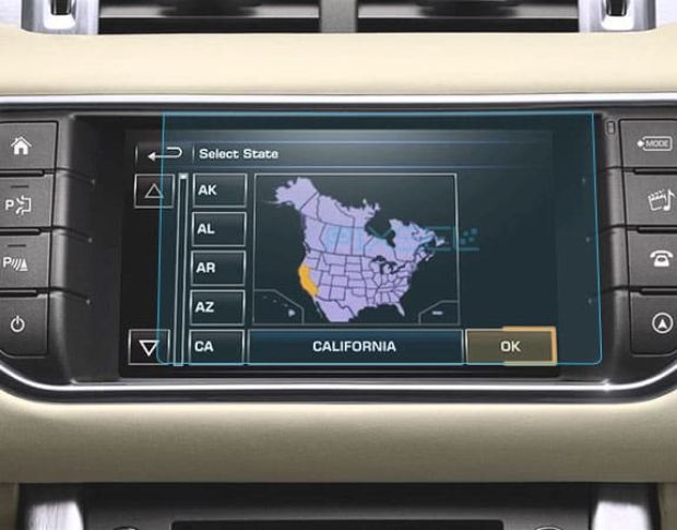 Защитное стекло Pixsel на монитор LAND ROVER RANGE ROVER EVOQUE - 7.6“ 2011 - 2015 (гибридное мат)
