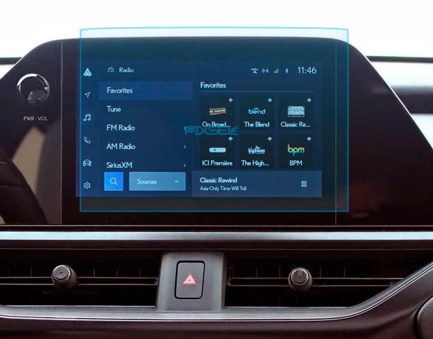 Захисне скло Pixsel на монітор LEXUS UX - 9.3“ 2021 - (гібридне мат)