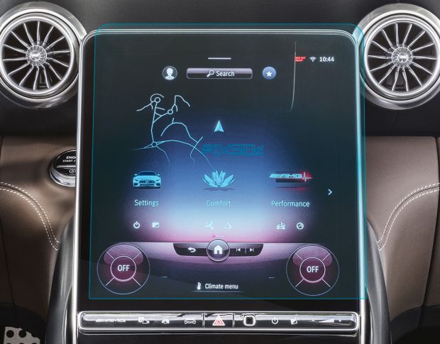 Защитное стекло Pixsel на монитор MERCEDES BENZ AMG GT 2 DOORS - 13.5“ 2023 - (гибридное глянец)