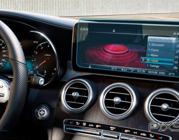 Защитное стекло Pixsel на монитор MERCEDES BENZ C-CLASS - 12“ 2018 - 2020 (гибридное глянец)