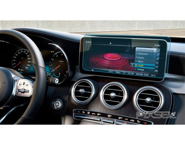 Защитное стекло Pixsel на монитор MERCEDES BENZ C-CLASS - 12“ 2018 - 2020 (гибридное глянец)