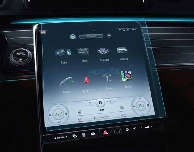 Захисне скло Pixsel на монітор MERCEDES BENZ S-CLASS - 14“ 2020 - (гібридне глянець)