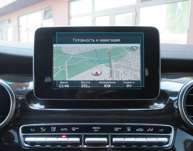 Захисне скло Pixsel на монітор MERCEDES BENZ V-CLASS - 6.9“ 2014 - 2023 (гібридне глянець)