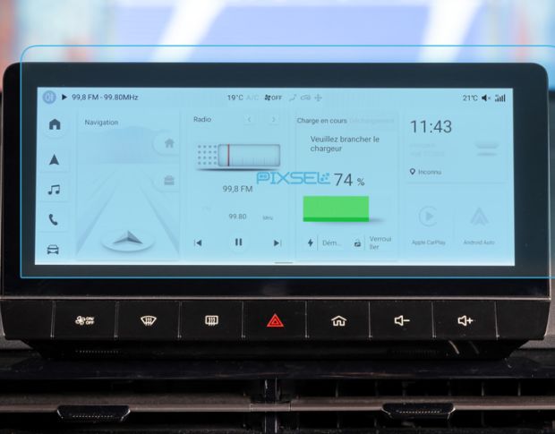 Защитное стекло Pixsel на монитор MG 4 EV - 11“ 2023 - (гибридное мат)