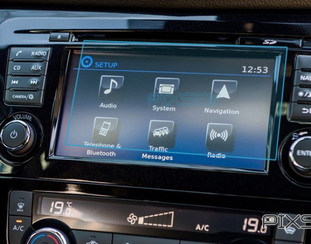 Захисне скло Pixsel на монітор NISSAN QASHQAI - 6.8“ 2017 - 2021 (гібридне глянець)