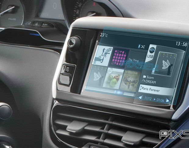 Захисне скло Pixsel на монітор PEUGEOT 208 - 6.9“ 2017 - 2020 (гібридне мат)