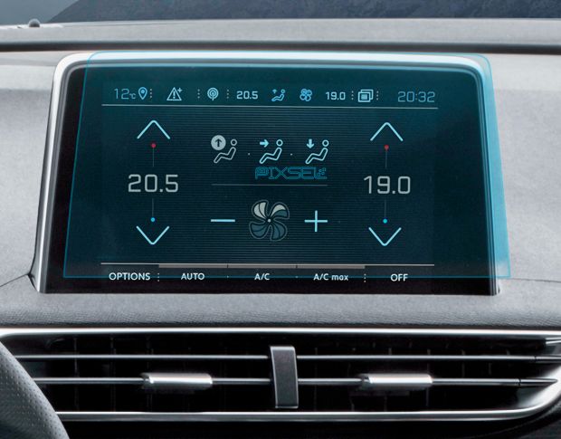 Защитное стекло Pixsel на монитор PEUGEOT 3008 10.2“ 2016 - 2020 (гибридное глянец)