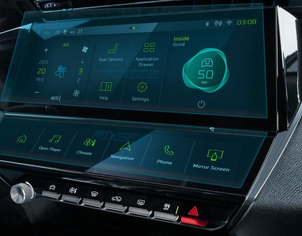 Защитное стекло Pixsel на монитор PEUGEOT 408 - 13.3“ 2022 - (гибридное глянец)