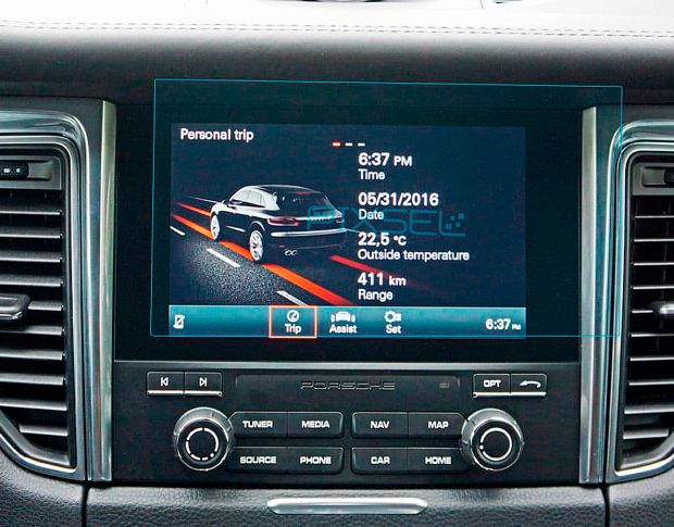 Защитное стекло Pixsel на монитор PORSCHE MACAN - 8.7“ 2017 - 2018 (гибридное мат)