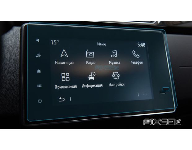 Защитное стекло Pixsel на монитор RENAULT ARKANA - 11.3“ 2019 - 2023 (гибридное мат)