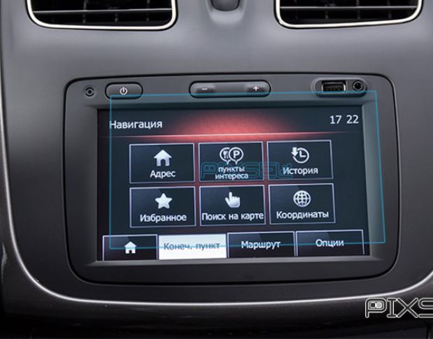 Захисне скло Pixsel на монітор RENAULT LOGAN - 6.9“ 2017 - (гібридне глянець)