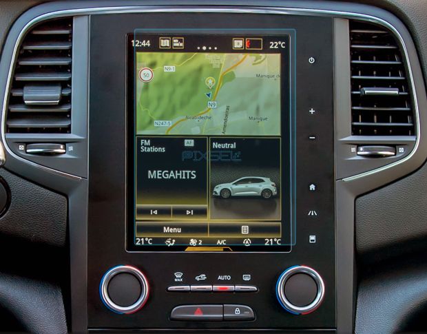 Защитное стекло Pixsel на монитор RENAULT MEGANE - 8.6“ 2015 - 2018 (гибридное глянец)