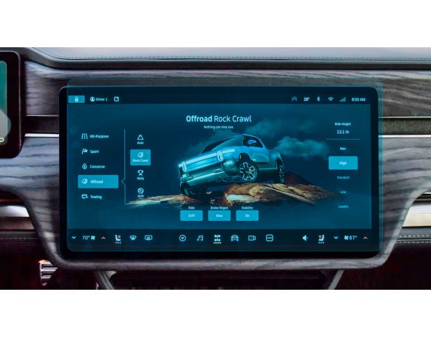 Защитное стекло Pixsel на монитор RIVIAN R1S - 16.7“ 2022 - (гибридное мат)