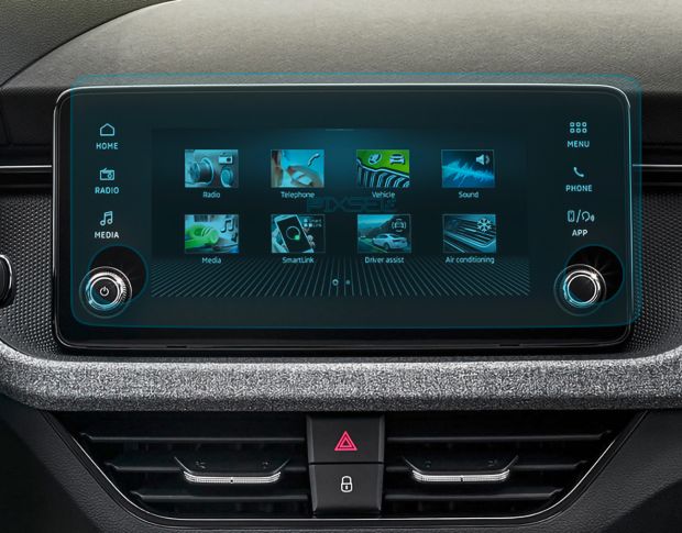 Защитное стекло Pixsel на монитор SKODA SCALA - 12.5“ 2024 - (гибридное мат)