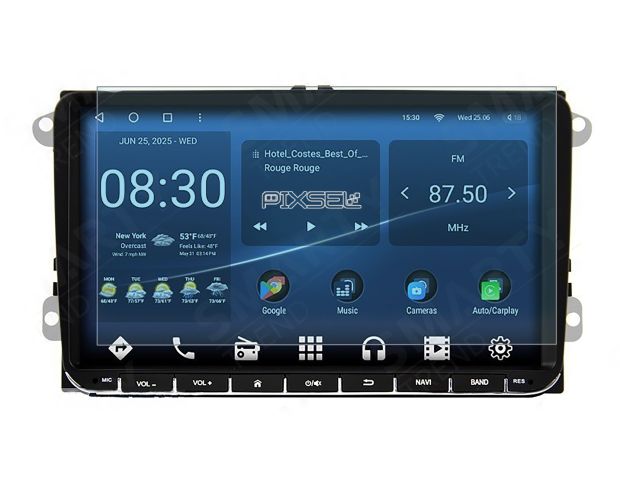 Защитное стекло Pixsel на монитор SMARTY TREND VOLKSWAGEN UM 2015 - 2021 - 8.8“ (гибридное глянец)