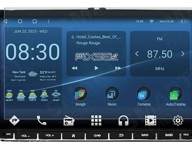 Защитное стекло Pixsel на монитор SMARTY TREND VOLKSWAGEN UM 2015 - 2021 - 8.8“ (гибридное глянец)