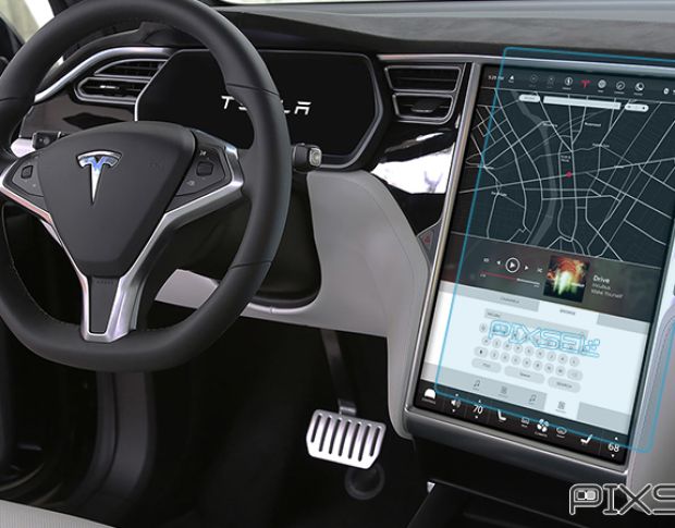 Защитное стекло Pixsel на монитор TESLA MODEL S - 16.8“ 2016 - (гибридное мат)