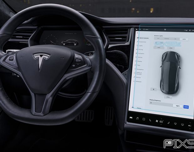 Захисне скло Pixsel на монітор TESLA MODEL X - 16.8“ 2015 - (гібридне глянець)