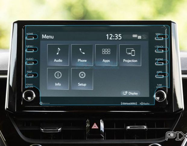 Защитное стекло Pixsel на монитор TOYOTA COROLLA - 10.3“ 2019 - 2022 (гибридное мат)