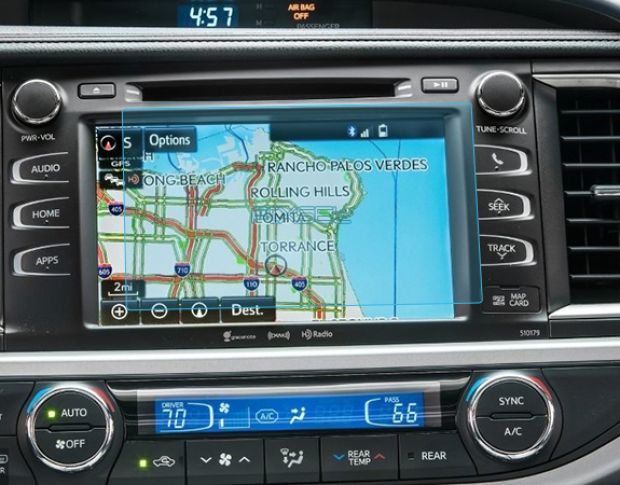 Защитное стекло Pixsel на монитор TOYOTA HIGHLANDER - 8“ 2014 - 2016 (гибридное глянец)