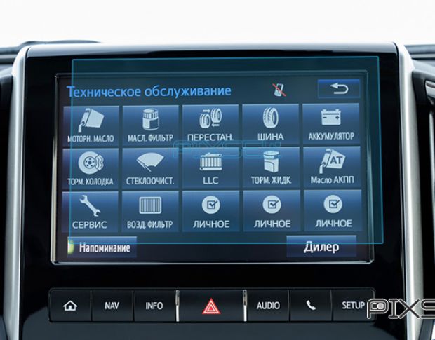 Защитное стекло Pixsel на монитор TOYOTA LAND CRUISER 200 - 9“ 2017 - 2019 (гибридное глянец)
