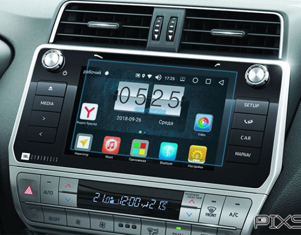 Захисне скло Pixsel на монітор TOYOTA PRADO - 8“ 2018 - 2019 (гібридне глянець)