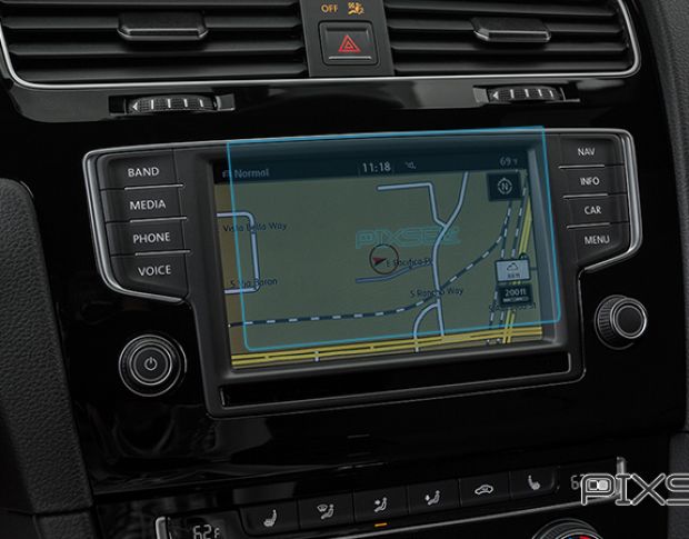Защитное стекло Pixsel на монитор VOLKSWAGEN GOLF - 6.3“ 2013 - 2017 (гибридное глянец)
