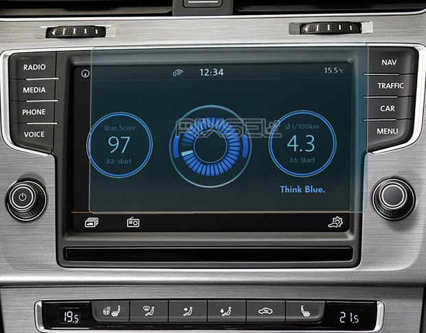 Защитное стекло Pixsel на монитор VOLKSWAGEN GOLF - 6.5“ 2013 - 2017 (гибридное мат)