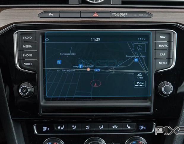 Защитное стекло Pixsel на монитор VOLKSWAGEN PASSAT - 7.9“ 2015 - 2019 (гибридное глянец)