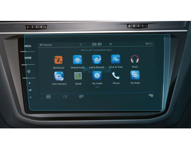Защитное стекло Pixsel на монитор VOLKSWAGEN TIGUAN - 11.4“ 2019 - 2021 (гибридное глянец)