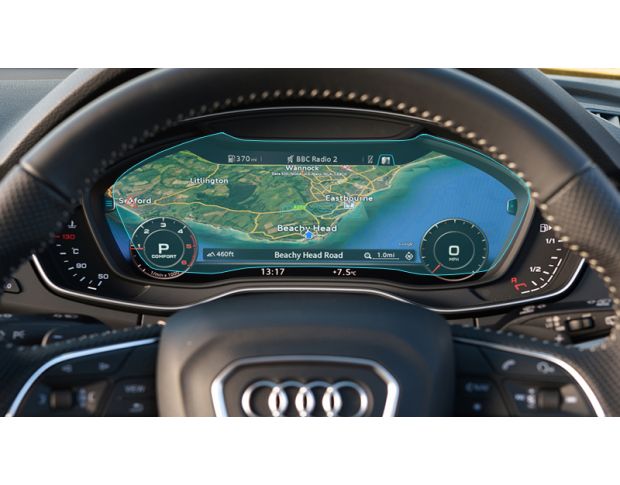 Защитное стекло Pixsel на приборную панель AUDI Q5/SQ5 - 12“ 2017 - 2020 (гибридное глянец)