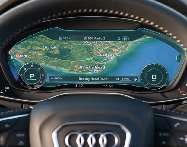 Защитное стекло Pixsel на приборную панель AUDI Q5/SQ5 - 12“ 2017 - 2020 (гибридное глянец)