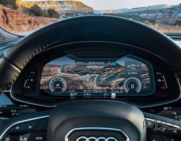 Захисне скло Pixsel на панель приладів AUDI Q8 / SQ8 / RSQ8 - 12“ 2018 - 2022 (гібридне глянець)
