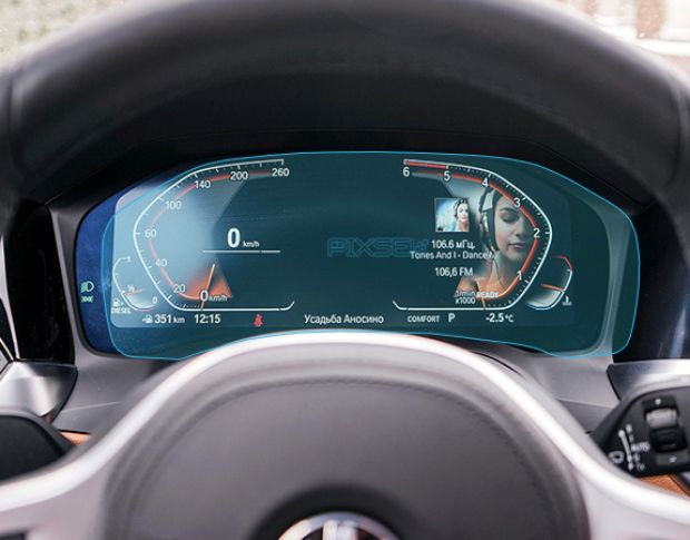Захисне скло Pixsel на панель приладів BMW 3 / M3 - 14“ 2019 - 2022 (G20, G21, G80) (гібридне глянець)