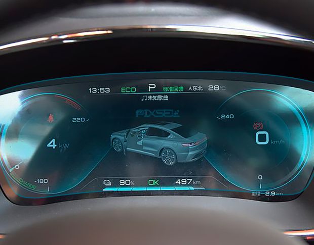 Защитное стекло Pixsel на приборную панель BYD HAN - 12“ 2022 - (гибридное мат)