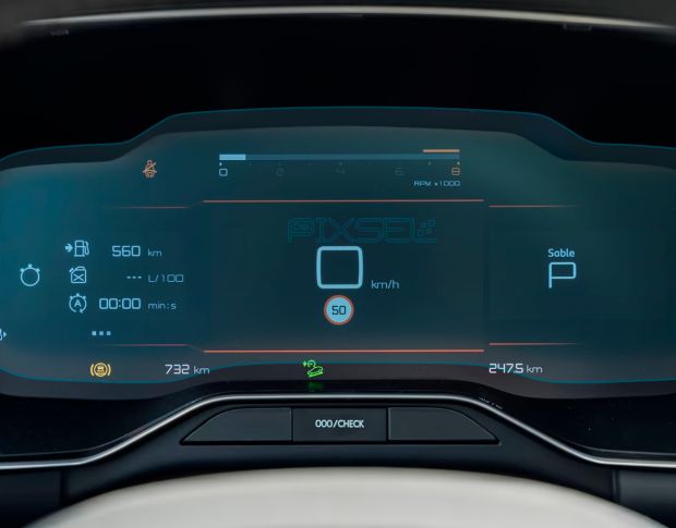 Защитное стекло Pixsel на приборную панель CITROEN C5 Aircross - 12“ 2022 - (гибридное мат)
