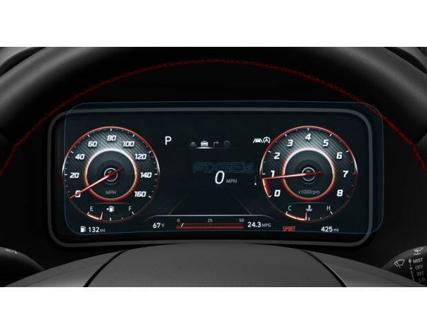 Захисне скло Pixsel на панель приладів HYUNDAI KONA - 10.7“ 2021 - 2023 (гібридне мат)