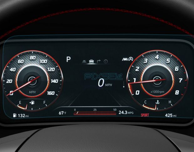 Захисне скло Pixsel на панель приладів HYUNDAI KONA - 10.7“ 2021 - 2023 (гібридне мат)
