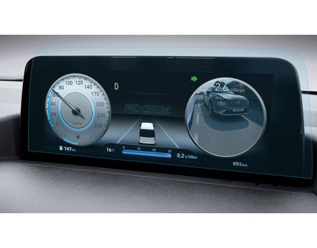 Защитное стекло Pixsel на приборную панель HYUNDAI STARIA - 13“ 2021 - (гибридное глянец)