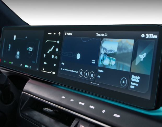 Захисне скло Pixsel на панель приладів KIA EV9 - 28.3“ 2023 - (гібридне глянець)