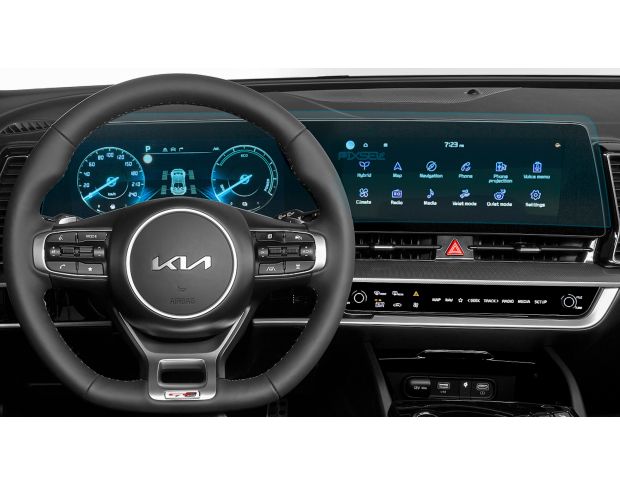 Защитное стекло Pixsel на приборную панель KIA SPORTAGE - 31.2“ 2022 - 2024 (гибридное мат)