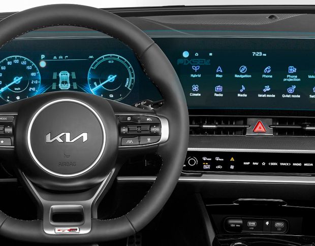Защитное стекло Pixsel на приборную панель KIA SPORTAGE - 31.2“ 2022 - 2024 (гибридное мат)