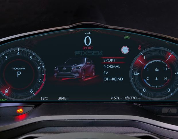 Защитное стекло Pixsel на приборную панель MAZDA CX-90 - 12“ 2023 - (гибридное мат)