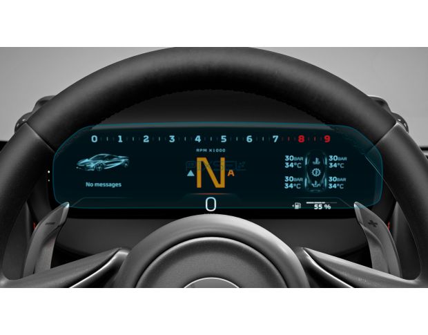 Защитное стекло Pixsel на приборную панель MCLAREN 750S - 11.6“ 2023 - (гибридное мат)