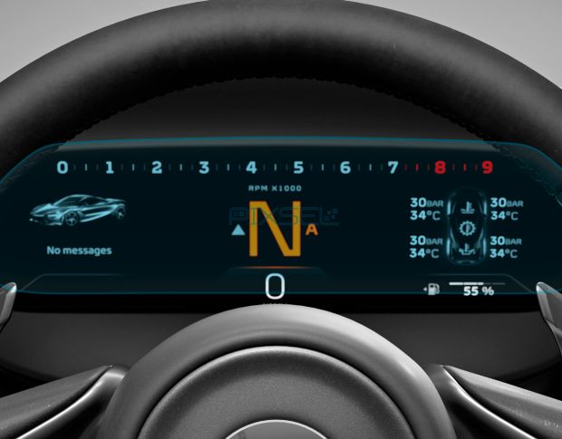 Защитное стекло Pixsel на приборную панель MCLAREN 750S - 11.6“ 2023 - (гибридное мат)
