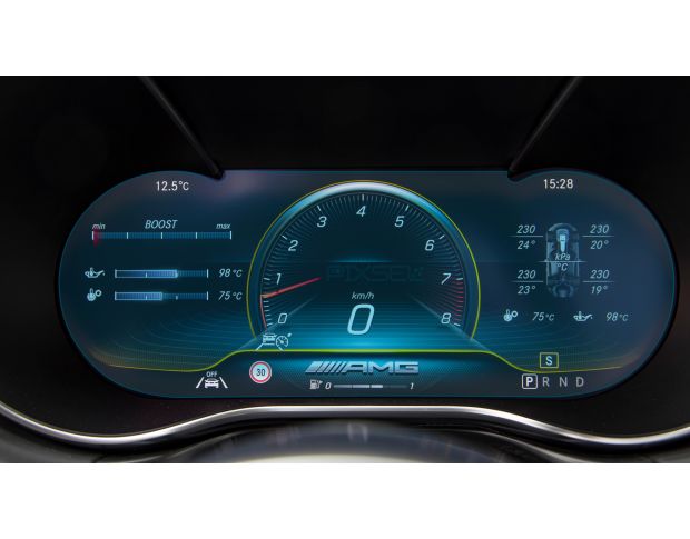 Защитное стекло Pixsel на приборную панель MERCEDES BENZ AMG GT 2 DOORS - 12.1“ 2019 - 2022 (гибридное глянец)