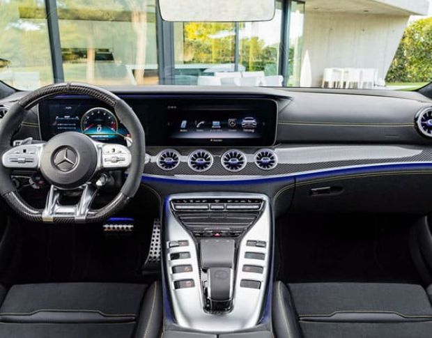 Защитное стекло Pixsel на приборную панель MERCEDES BENZ AMG GT 4 DOORS - 28.5“ 2018 - (гибридное глянец)