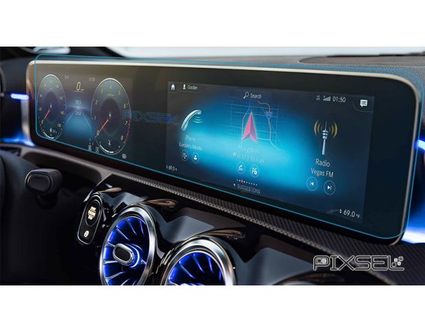 Захисне скло Pixsel на панель приладів MERCEDES BENZ GLB-CLASS - 24.7“ 2019 - (гібридне мат)