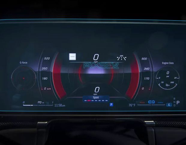 Захисне скло Pixsel на панель приладів MERCEDES BENZ S-CLASS - 15.4“ 2020 - (гібридне глянець)